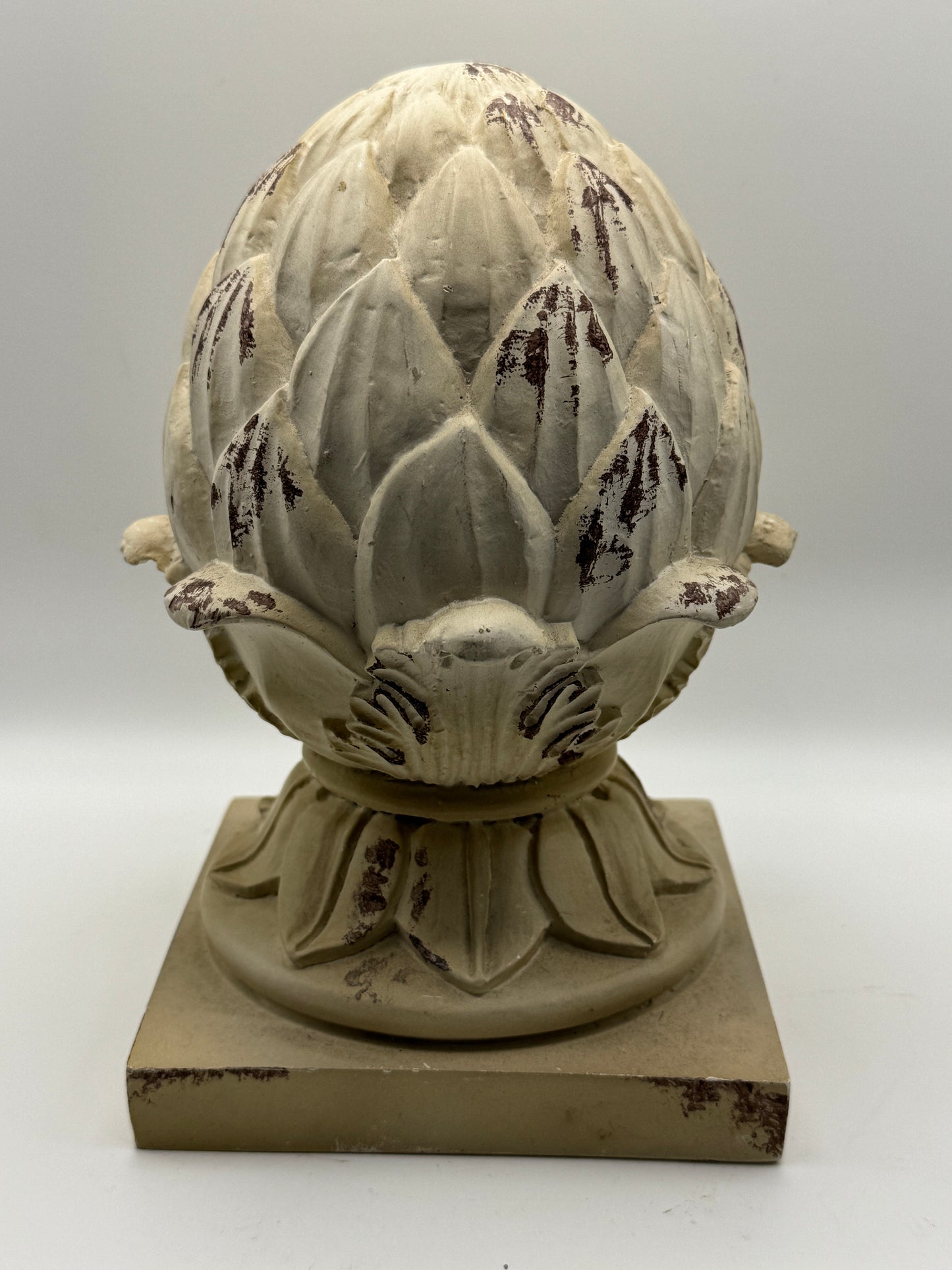 Distressed Artichoke Decorative Finial Sculpture (8")