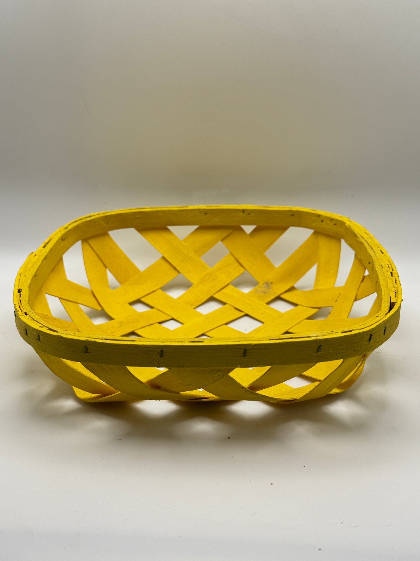 Yellow Woven Decorative Basket (8")