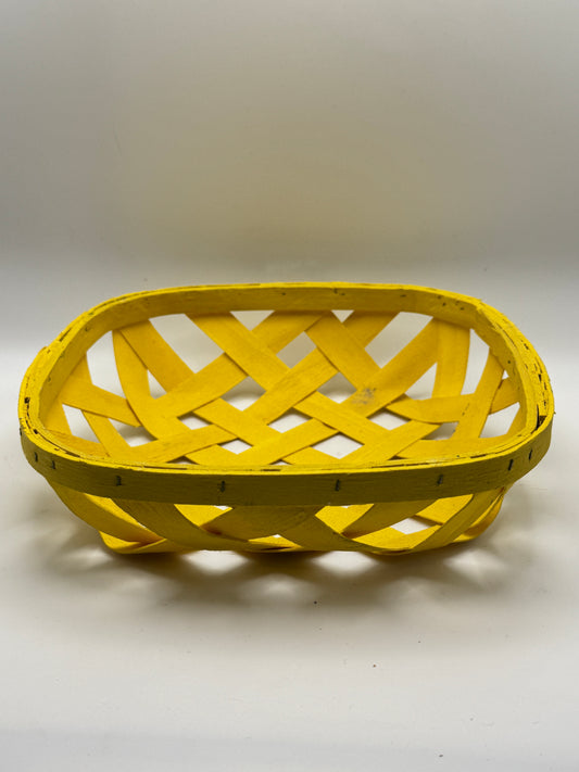 Yellow Woven Decorative Basket (8")
