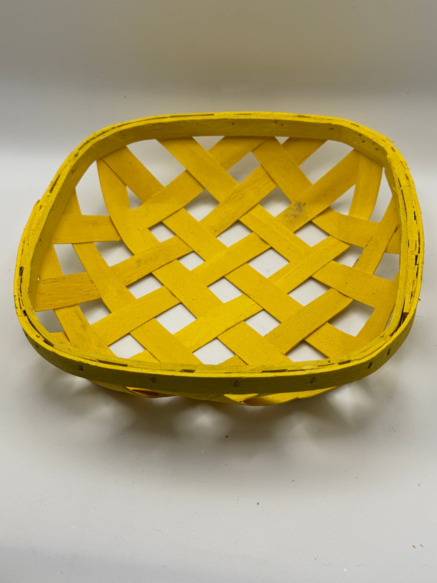 Yellow Woven Decorative Basket (8")