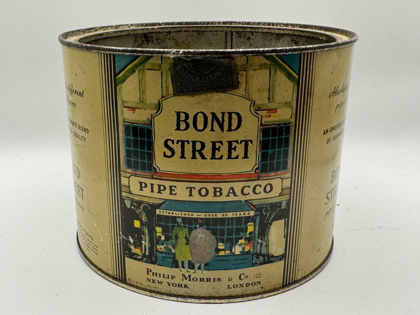 Vintage Bond Street Pipe Tobacco Tin – Philip Morris Advertising Canister