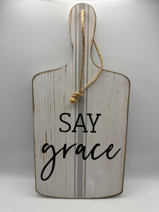 Say Grace Decorative Cutting Board Sign