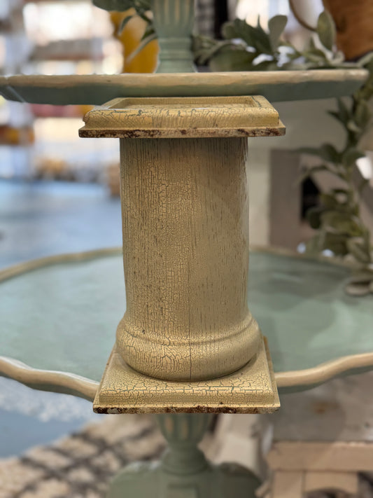 Vintage Distressed Cream Pillar Riser