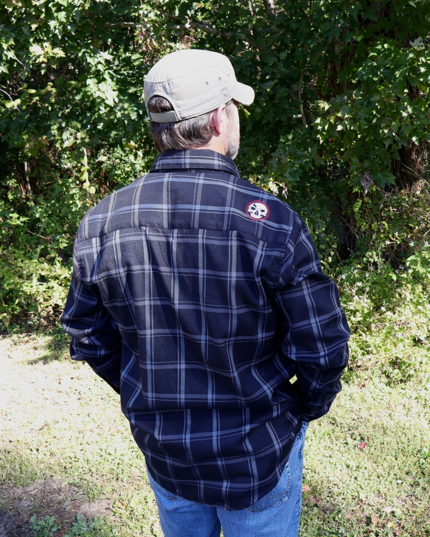 The "Slasher" Black & Grey Flannel (Hidden Snap Collars)