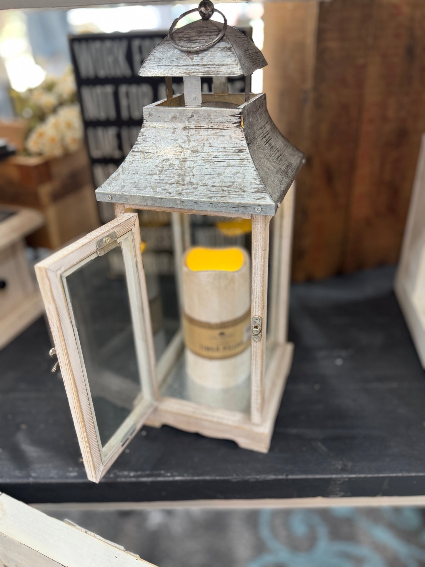 Rustic Farmhouse Lantern – 16"