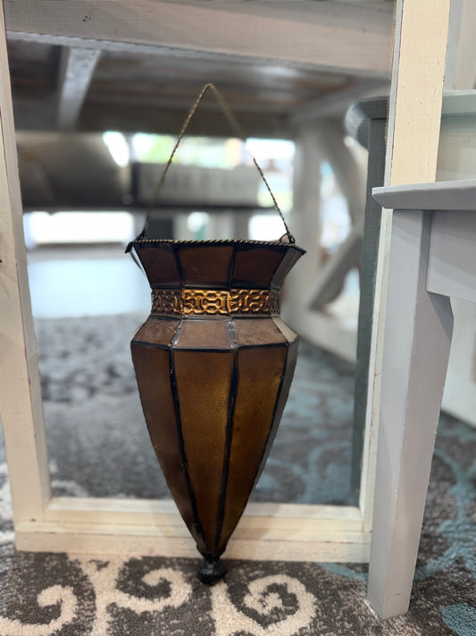 Vintage Hanging Metal Wall Pocket Planter - 23"