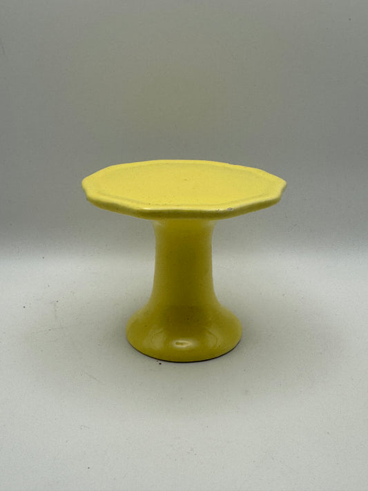 Vintage Yellow Pedestal Display Stand - 3"