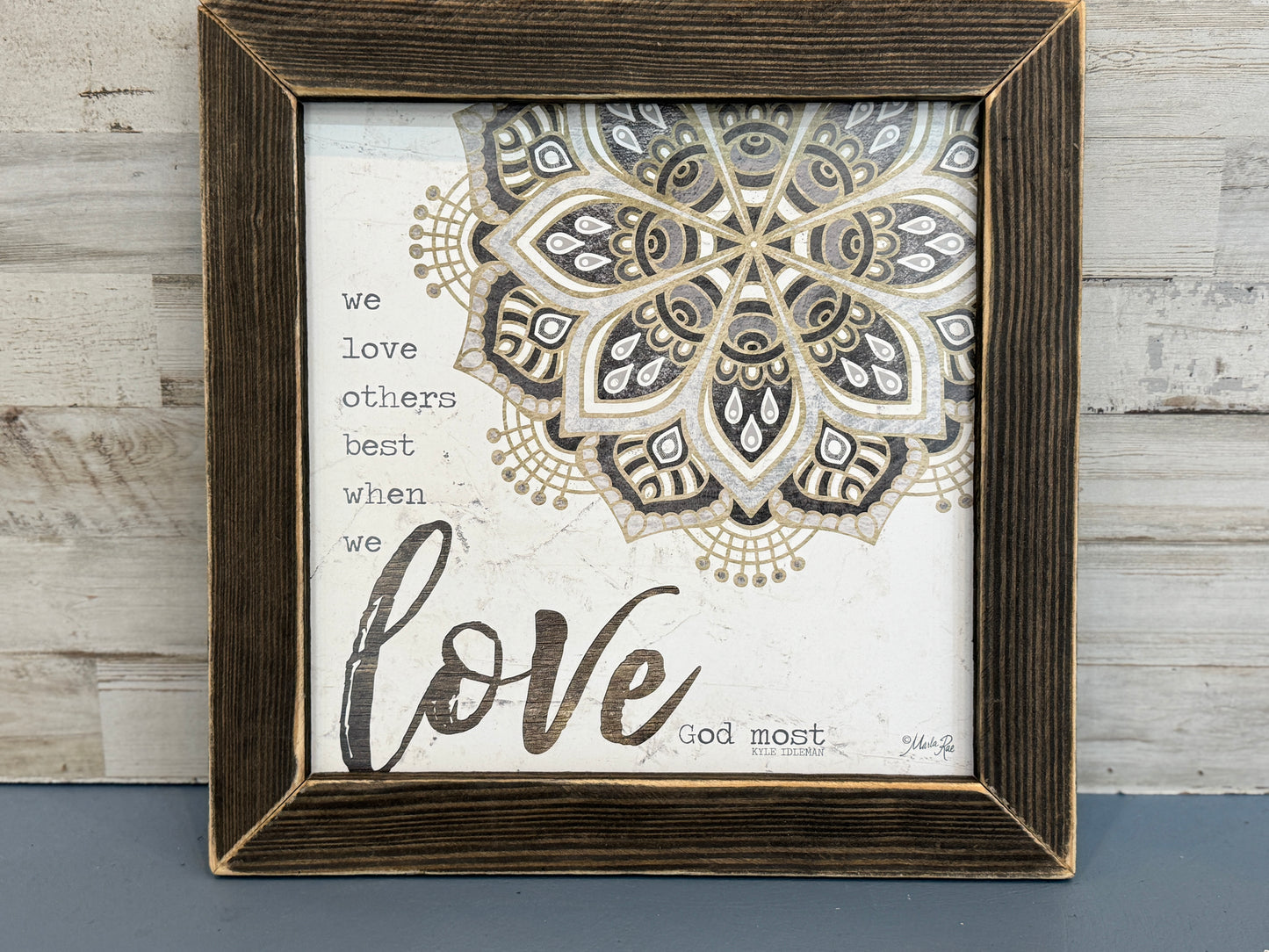 Love God Most Framed Wall Sign 12x12