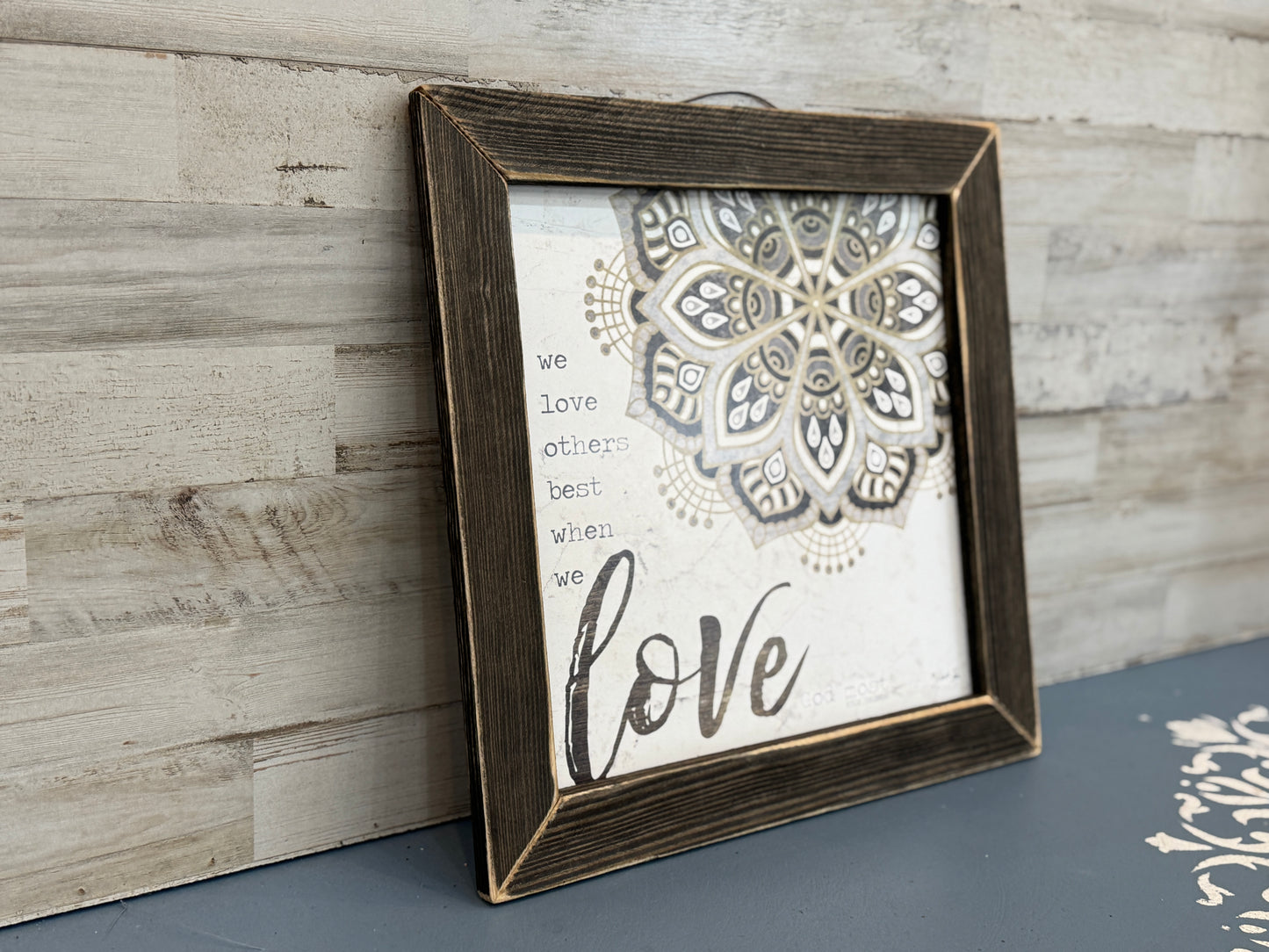 Love God Most Framed Wall Sign 12x12