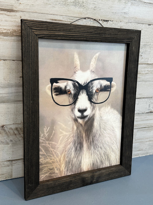 Professor Goat Framed Wall Art 12x16