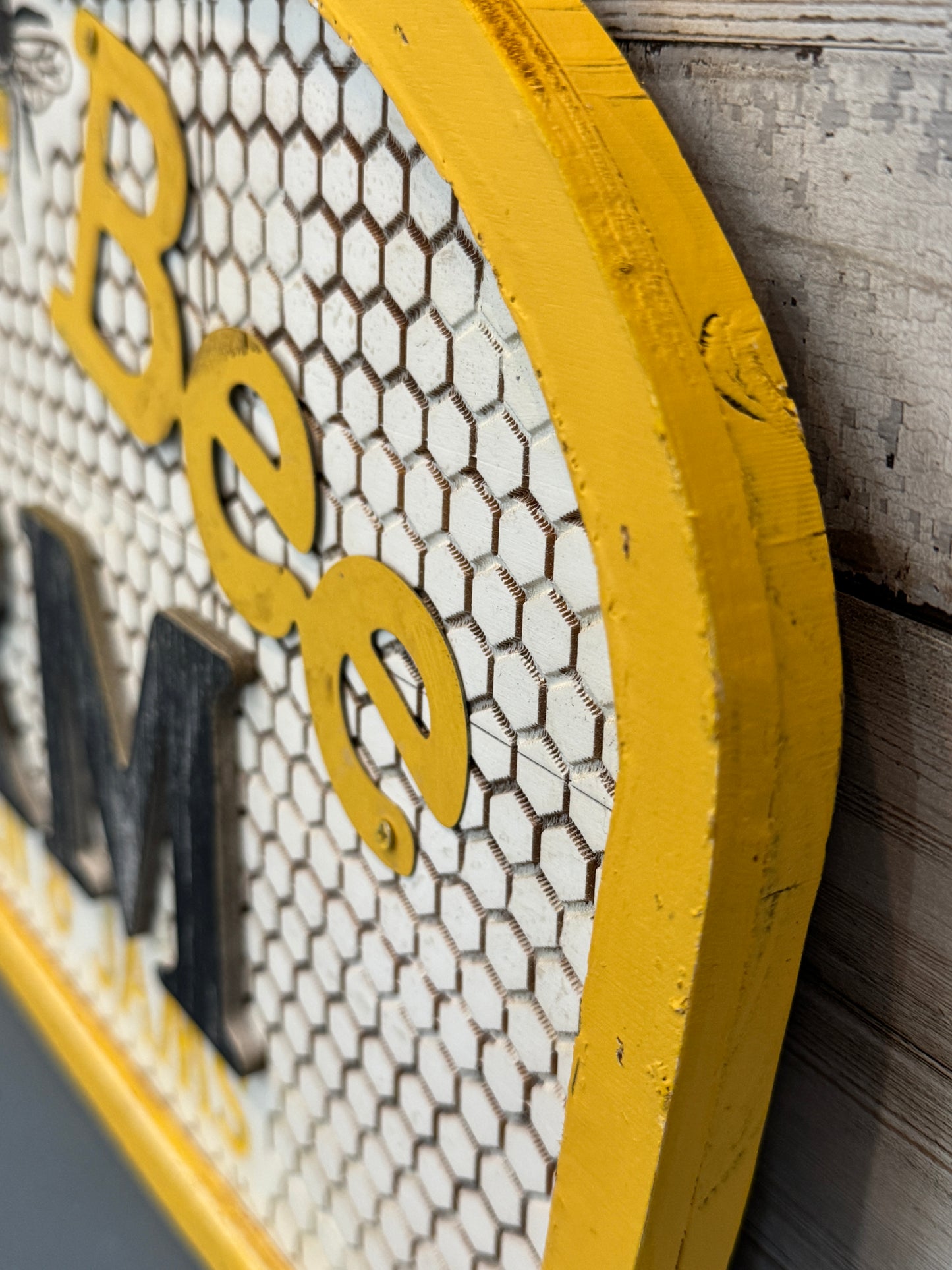 Honey Bee Farm Wall Sign | Honey, Pollen & Jams | 23.5" x 11.75"