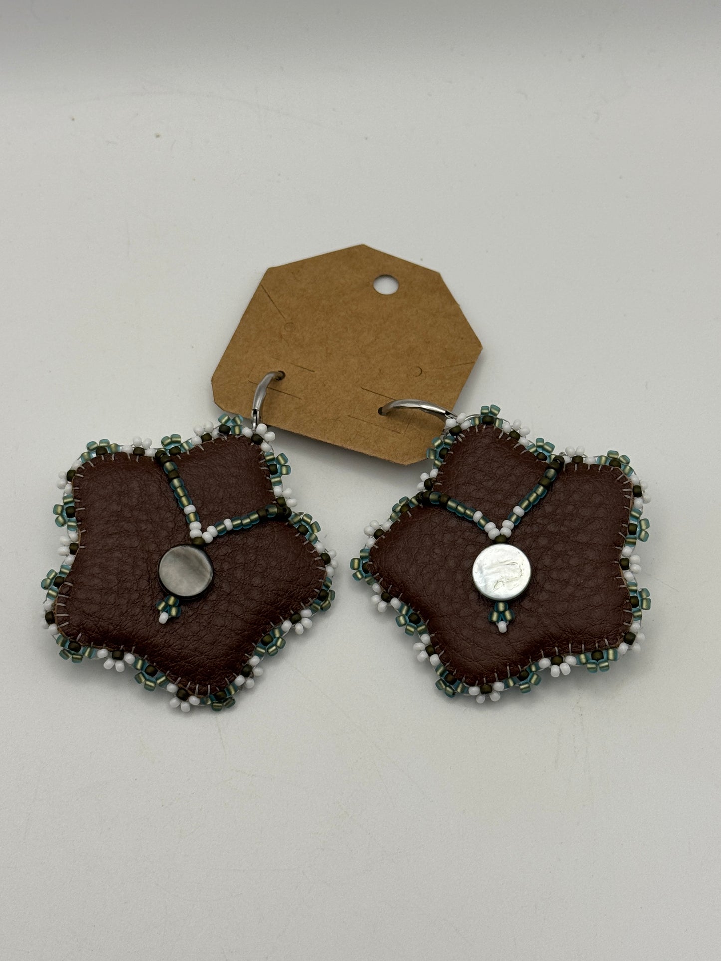 Megan Cleveland Beaded Floral Statement Earrings