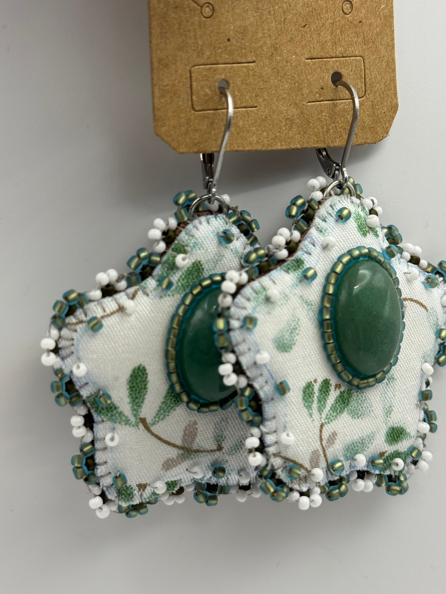 Megan Cleveland Beaded Floral Statement Earrings