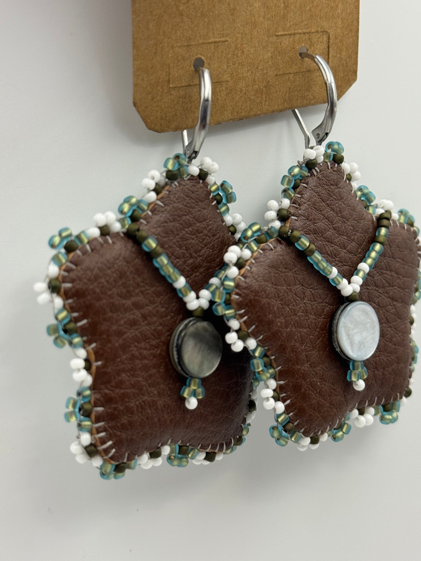 Megan Cleveland Beaded Floral Statement Earrings