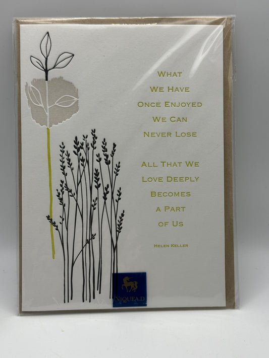 NIQUEA.D Sympathy Greeting Card – What We Have Once Enjoyed