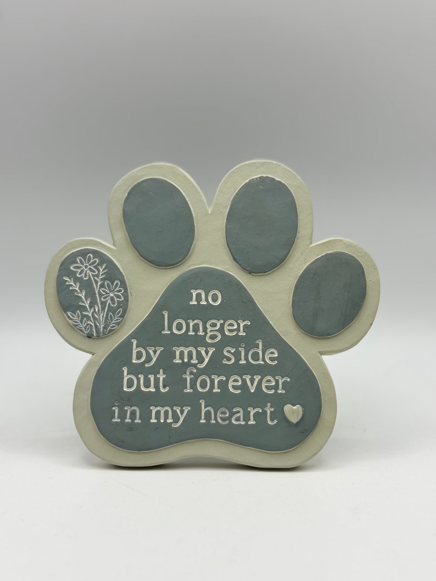 Forever in My Heart Paw Print Memorial Plaque