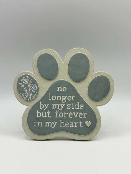 Forever in My Heart Paw Print Memorial Plaque
