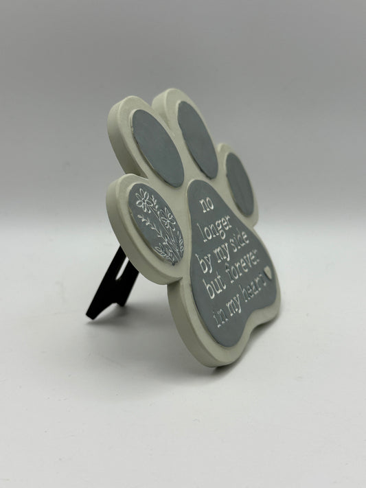 Forever in My Heart Paw Print Memorial Plaque
