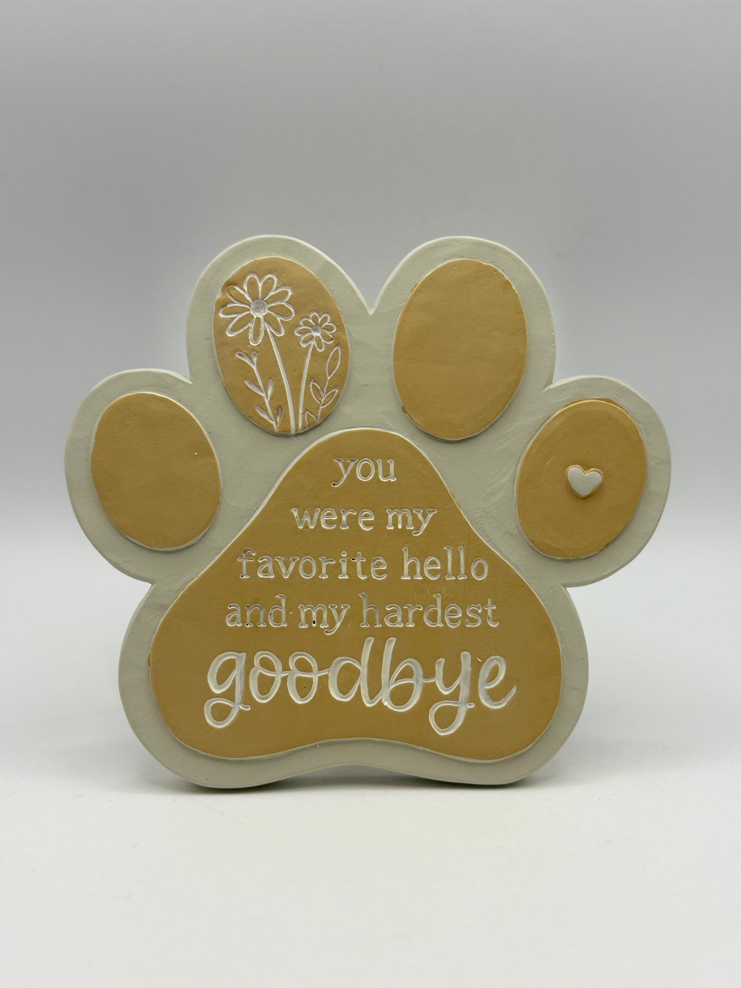 Favorite Hello Pet Memorial Paw Print Plaque