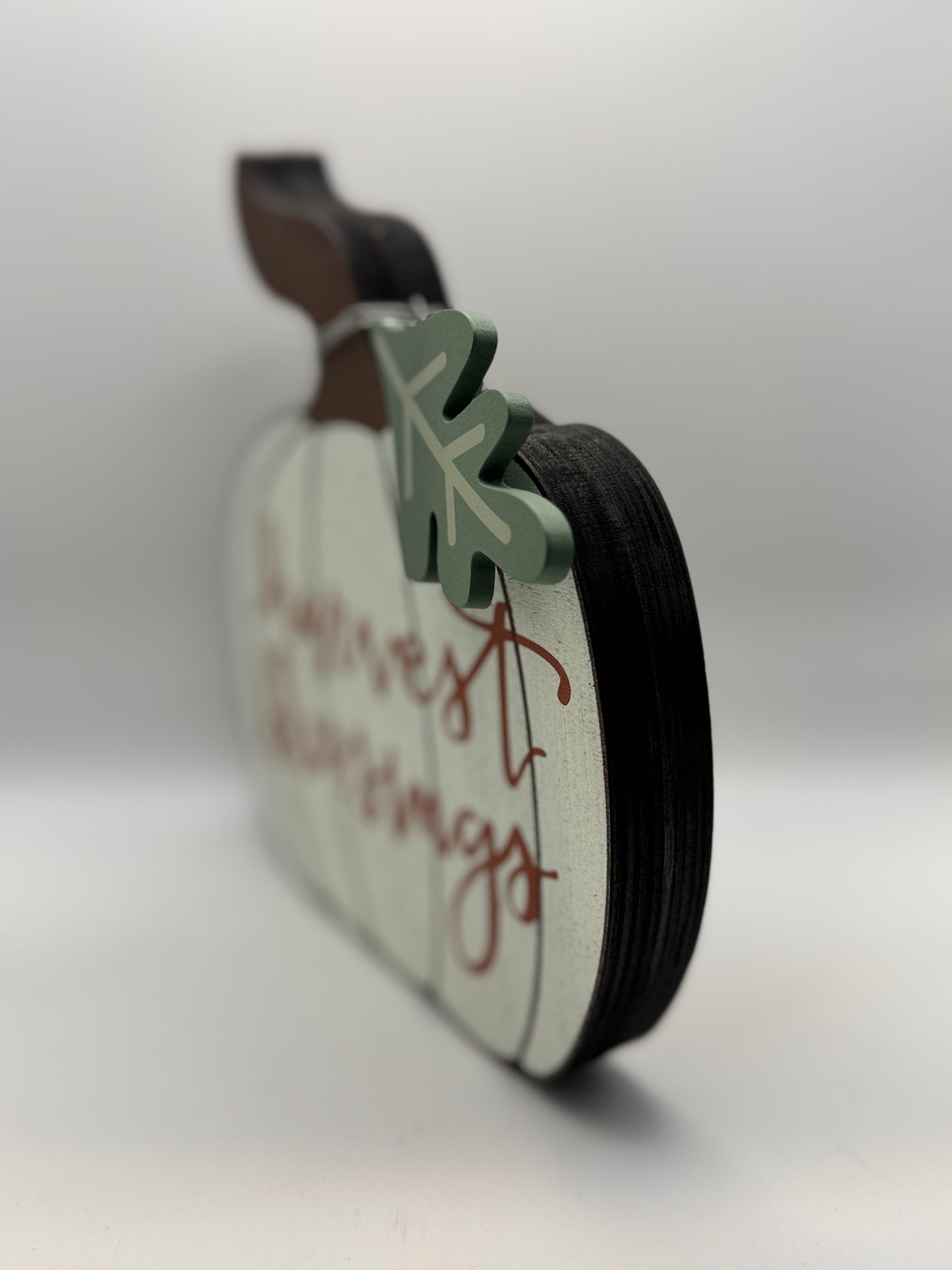 Harvest Blessings Wooden Pumpkin Sitter