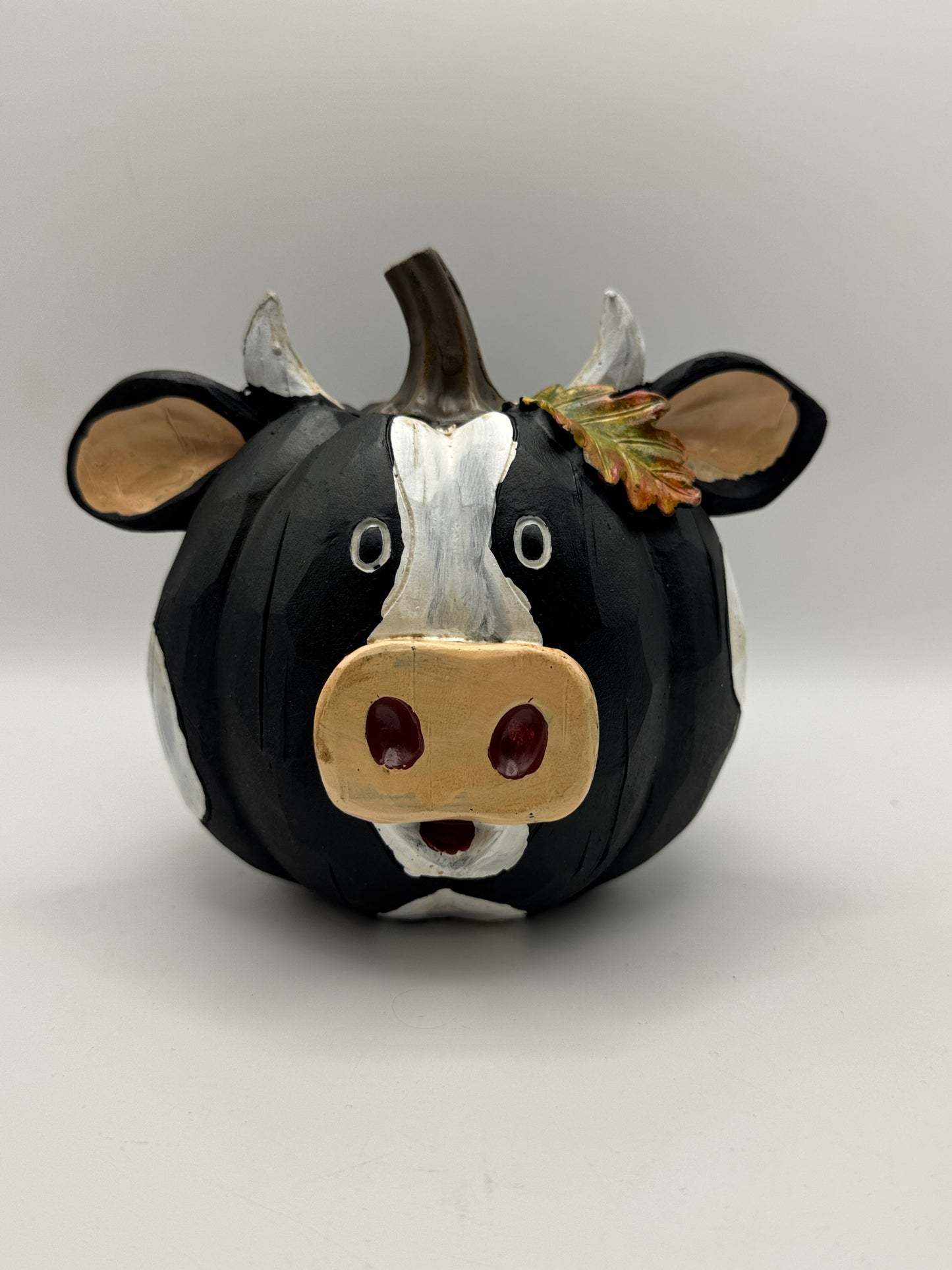 Pumpkin Cow Resin Figurine