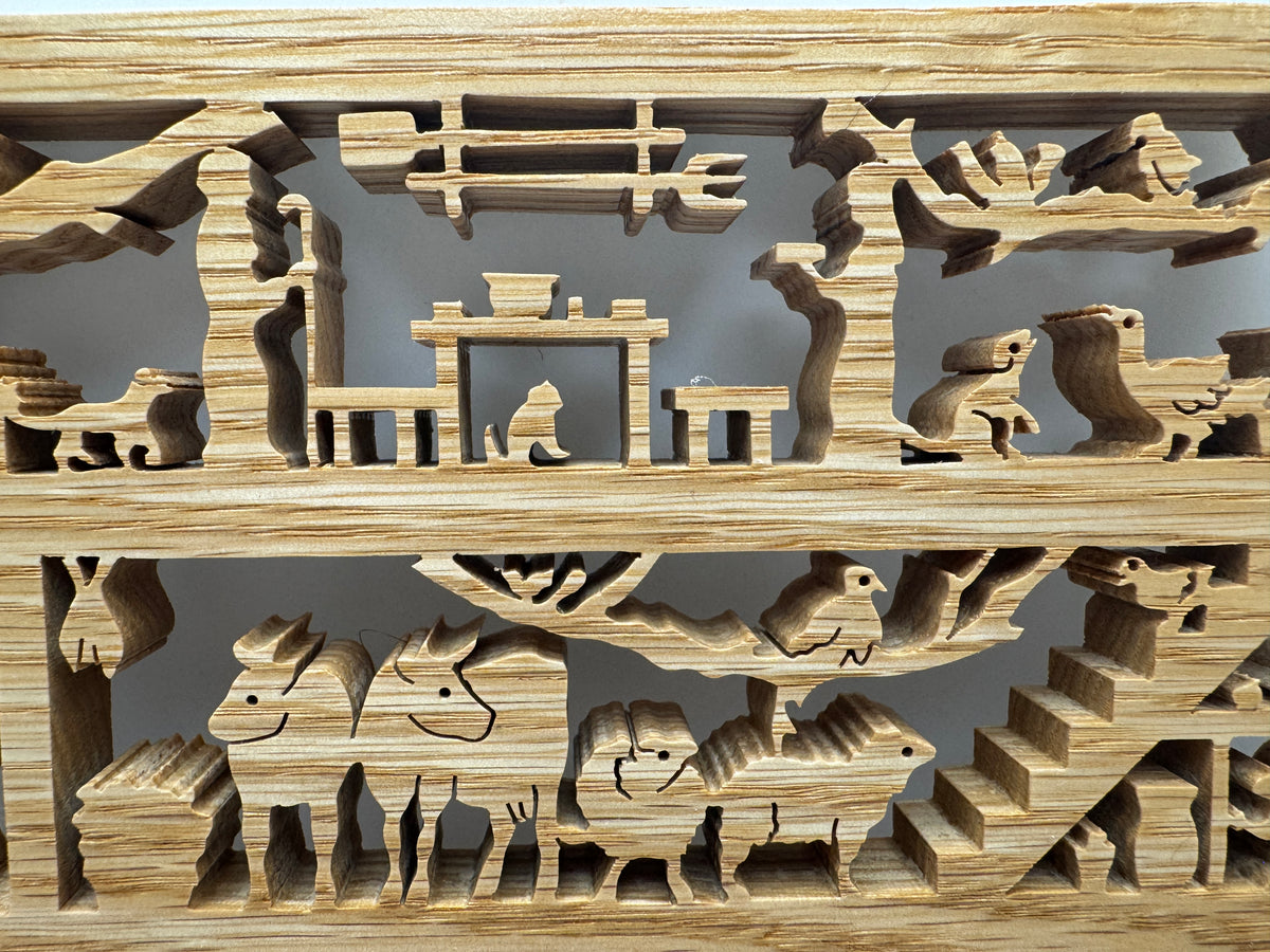 Handmade Wooden Noah's Ark Animal Scene – 10"