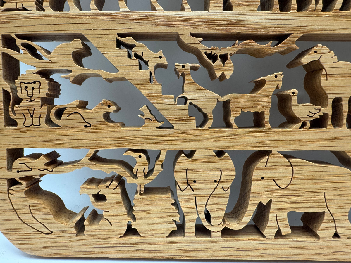 Handmade Wooden Noah's Ark Animal Scene – 10"