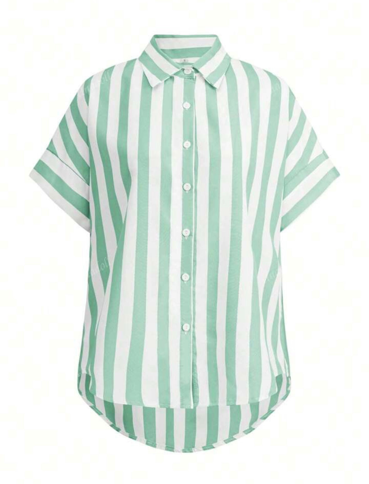 Ladies' Summer Leisure Striped Shirt - Green