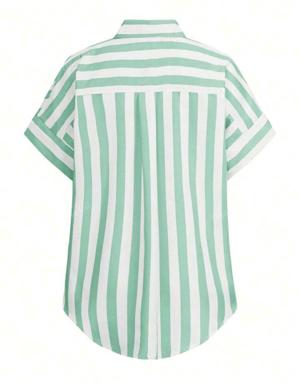 Ladies' Summer Leisure Striped Shirt - Green