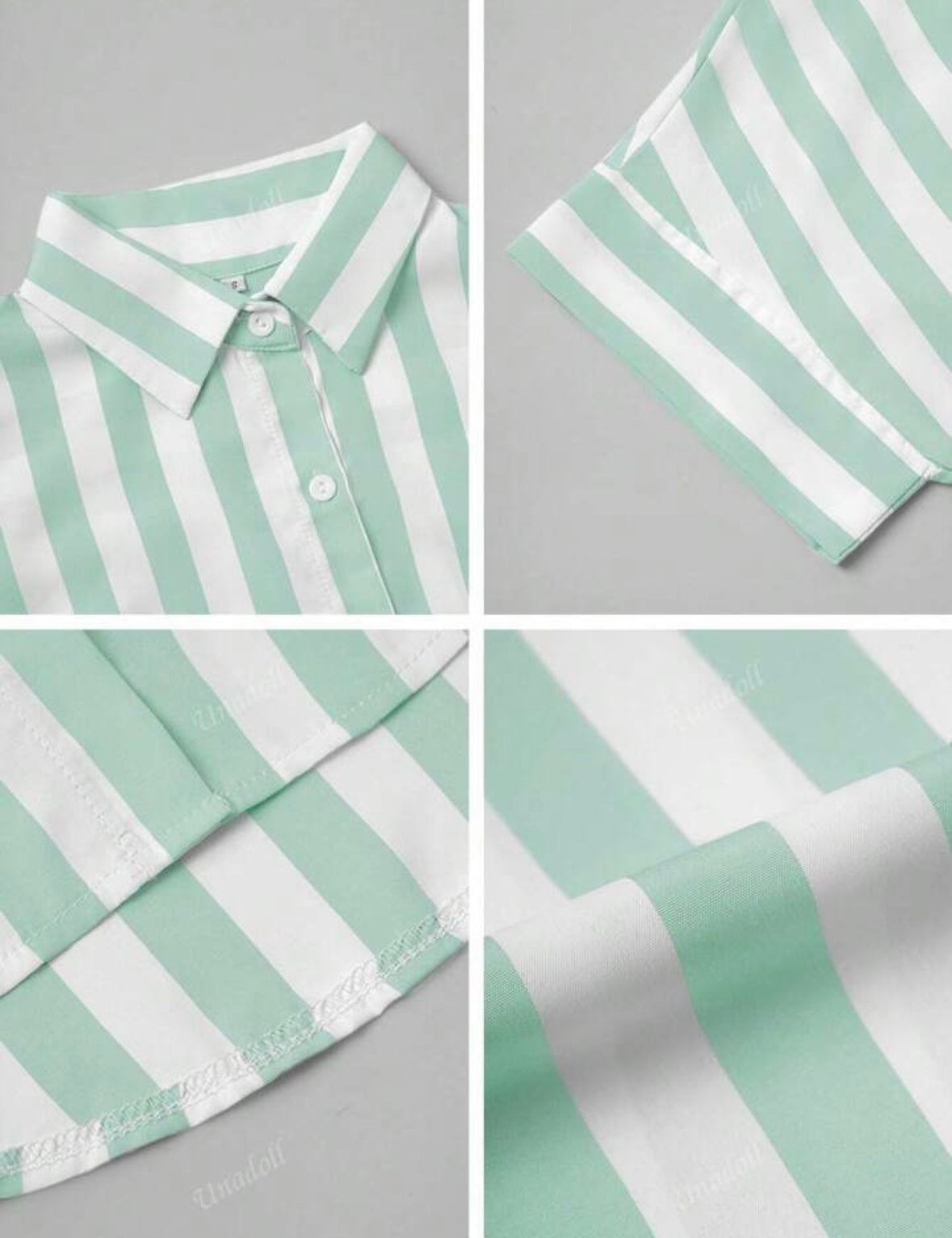 Ladies' Summer Leisure Striped Shirt - Green