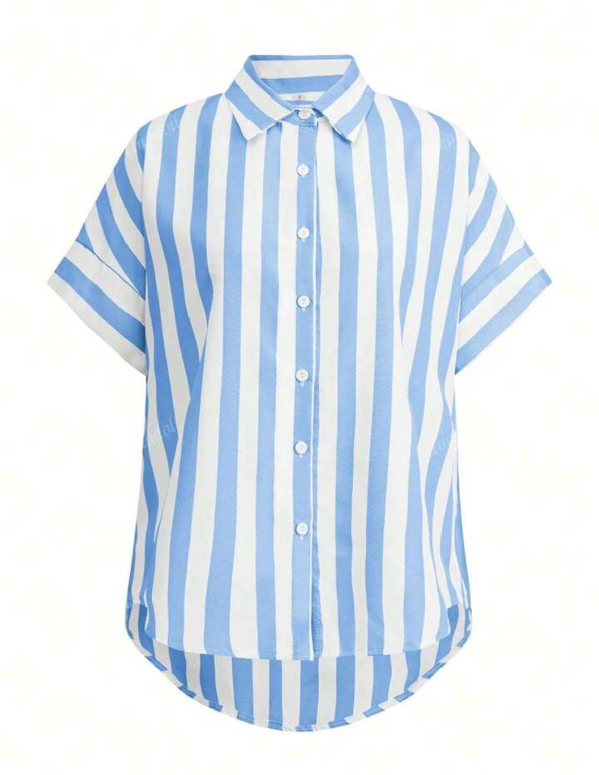 Ladies' Summer Leisure Striped Shirt - Blue