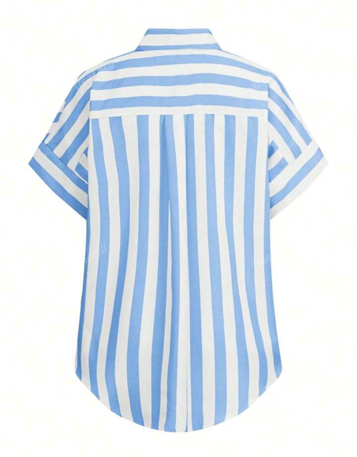 Ladies' Summer Leisure Striped Shirt - Blue