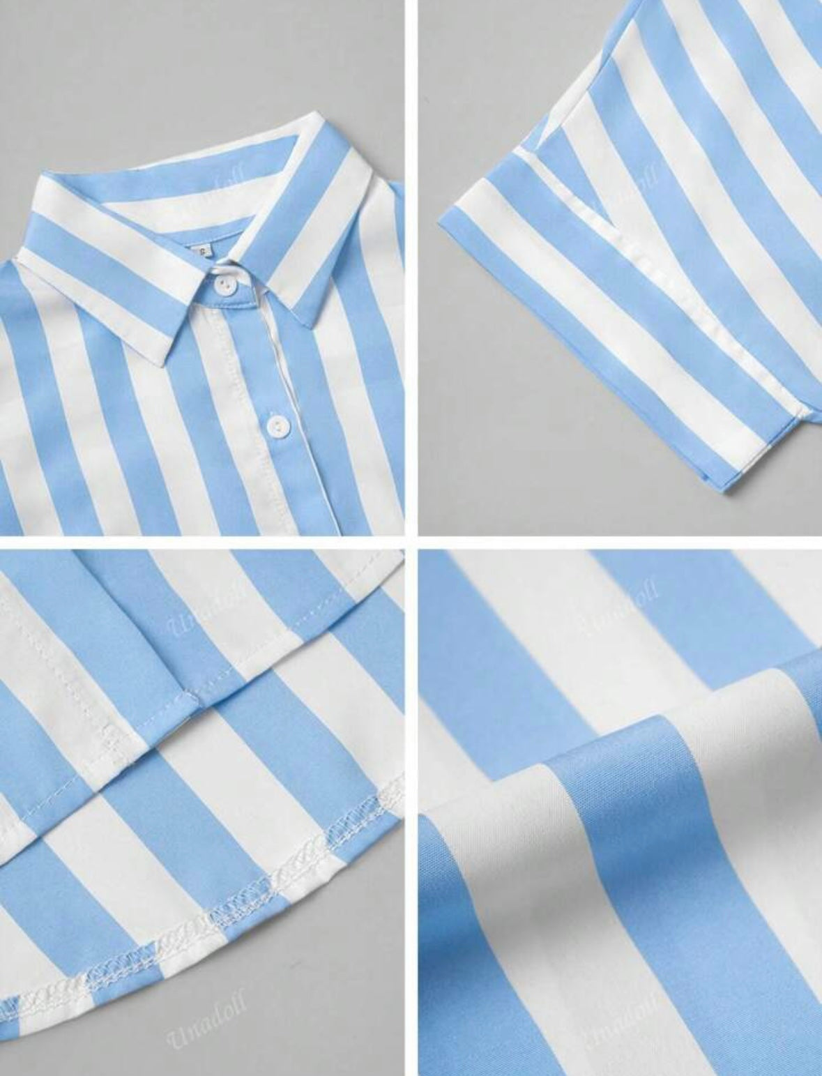 Ladies' Summer Leisure Striped Shirt - Blue