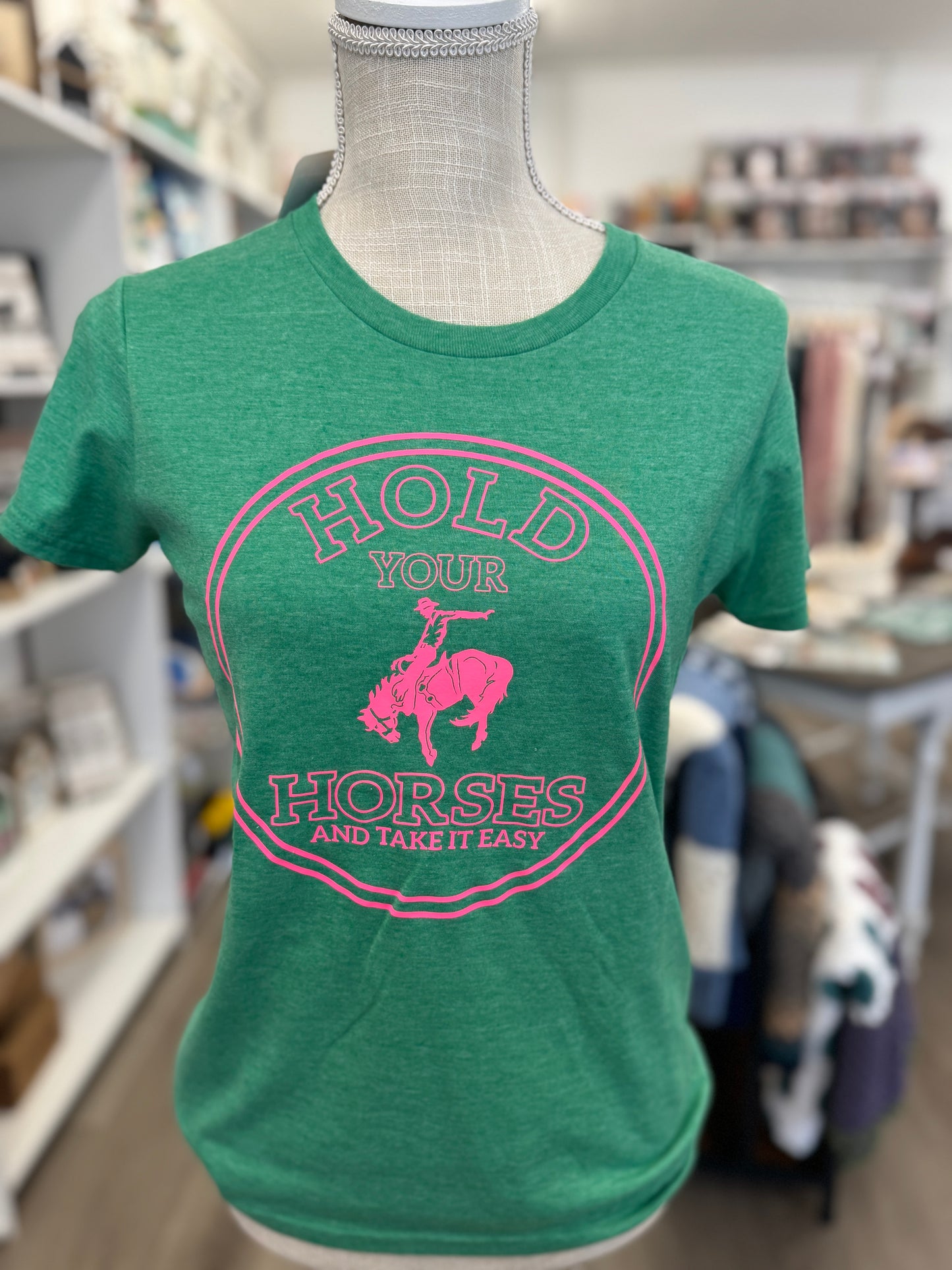 Hold Your Horses & Take It Easy T-Shirt – XS Only
