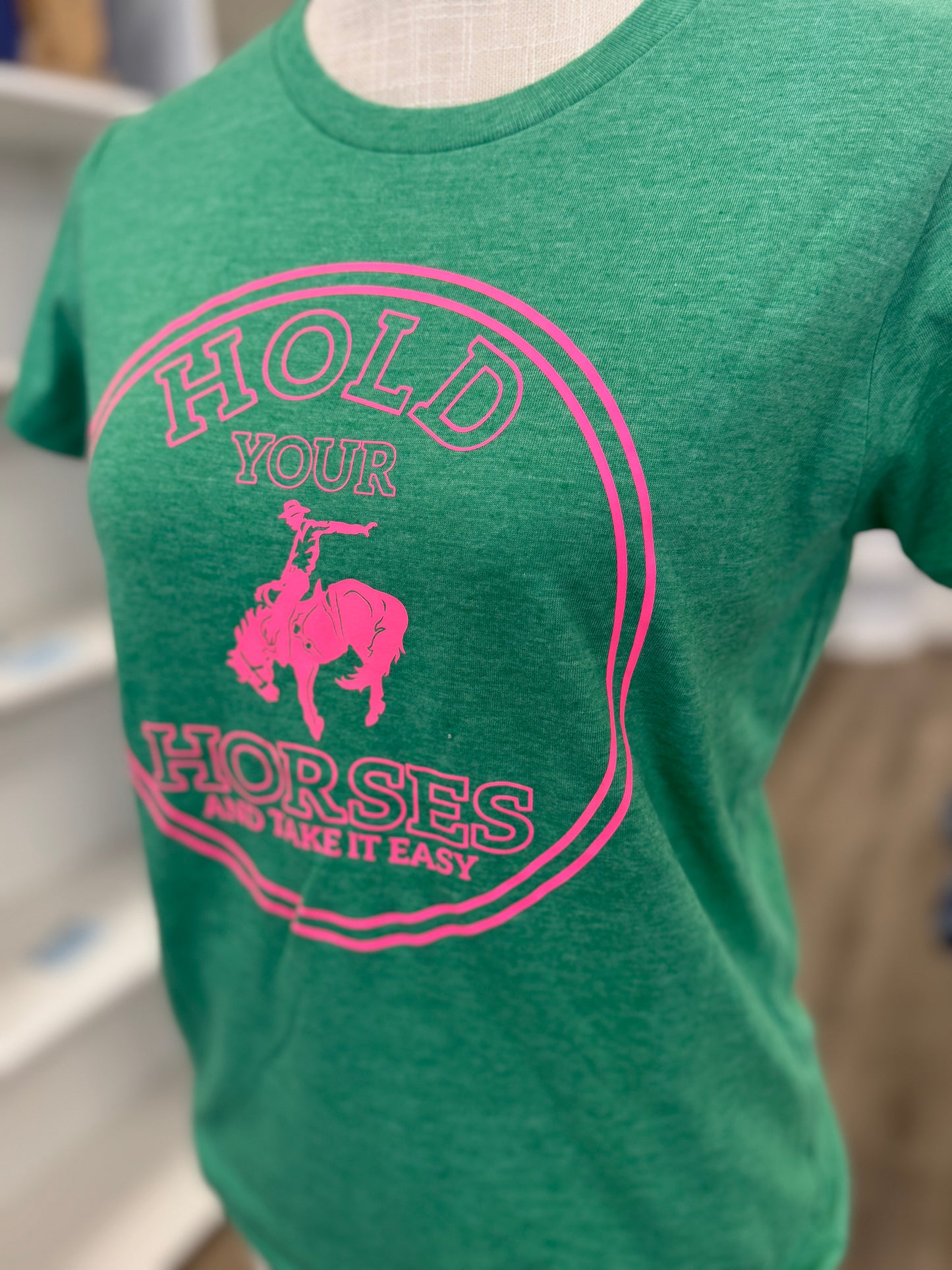 Hold Your Horses & Take It Easy T-Shirt – XS Only