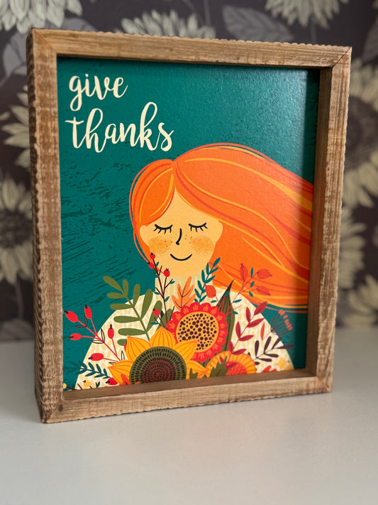 "Give Thanks" Inset Picture - Primitives by Kathy