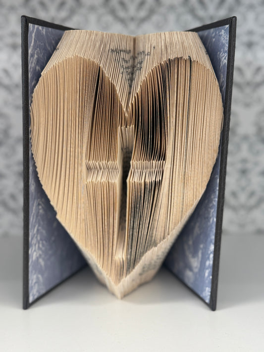 Folded Book Art - Heart & Cross
