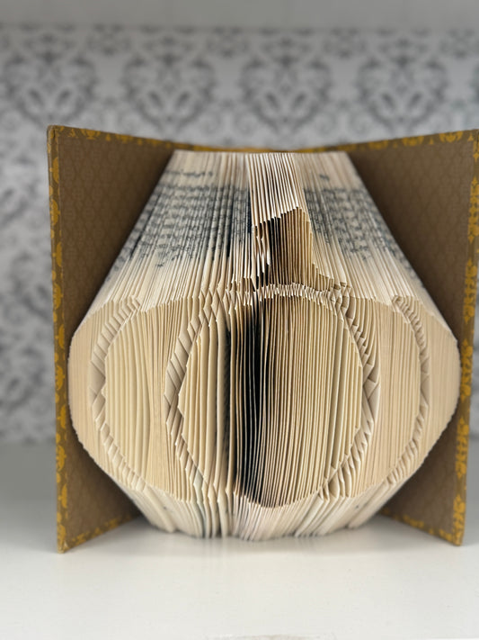 Folded Book Art - Pumpkin - Fall/Autumn