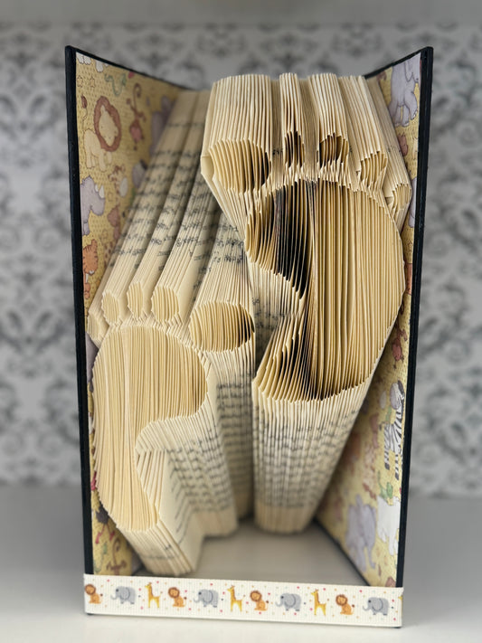Folded Book Art - Baby Footprints