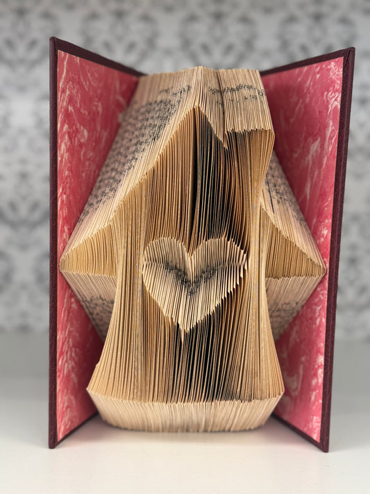 Folded Book Art - House & Heart