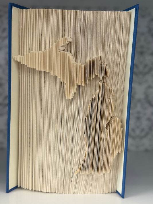 Folded Book Art - Michigan (Cut Style)