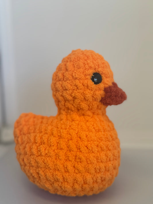 Handmade Crocheted Stuffed Animals - Orange Duck