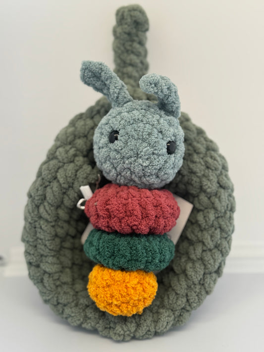 Handmade Crocheted Stuffed Animals - Caterpillar & Leaf