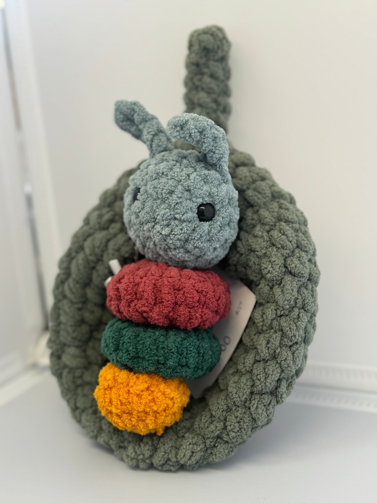 Handmade Crocheted Stuffed Animals - Caterpillar & Leaf