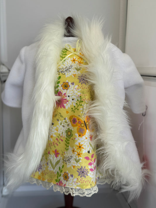 Handmade 18" Doll Clothes - Pajama set Yellow Gown & Robe