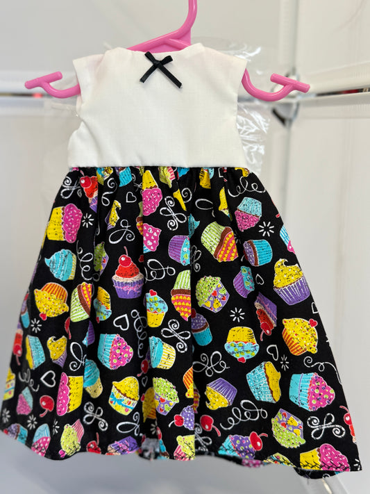 Handmade 18" Doll Clothes - Cup Cake Dress & Bow