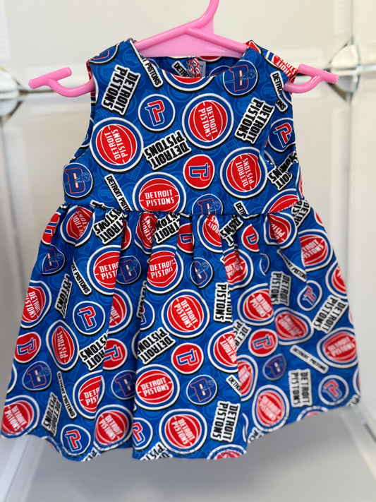 Handmade 18" Doll Clothes - Pistons Dress & Bow
