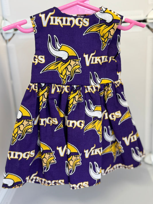 Handmade 18" Doll Clothes - Vikings Dress & Bow