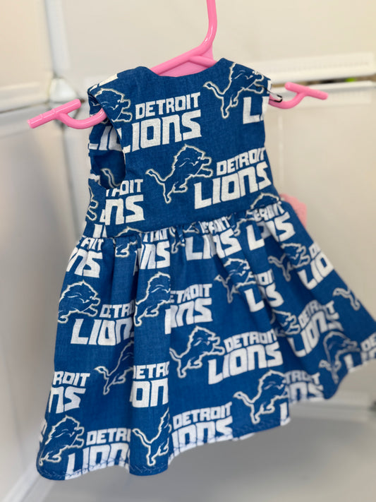 Handmade 18" Doll Clothes – Blue & Silver Football-Inspired Dress with Matching Bow