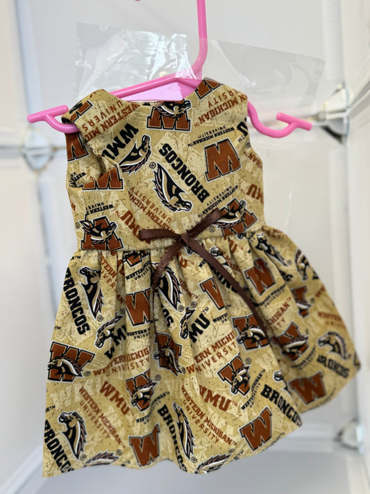 Handmade 18" Doll Clothes - Western Michigan Dress & Bow